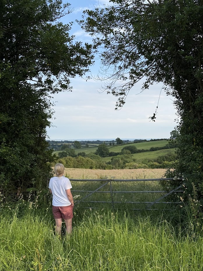 Janka looking out over the Derbyshire countryside